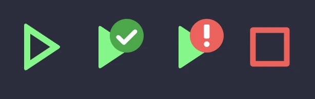 Run icon variants in the editor